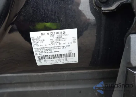 2021 Ford Explorer St z USA, uszkodzony, nr VIN 1FM5K8GC3MGA90414